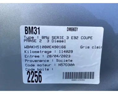 Verin de capot BMW SERIE 3 E92 COUPE PHASE 2 Diesel
