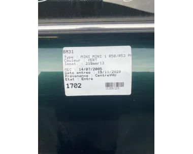 Pare soleil gauche MINI MINI 1 R50/R53 PHASE 1 Diesel