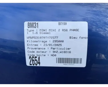 Plage arriere MINI MINI 2 R56 PHASE 1 Diesel