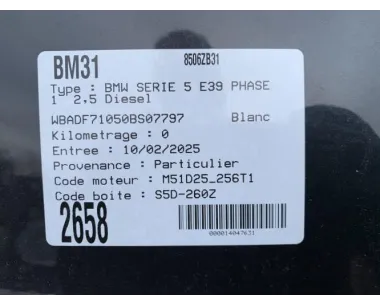 Vase de lave glace BMW SERIE 5 E39 PHASE 1 Diesel