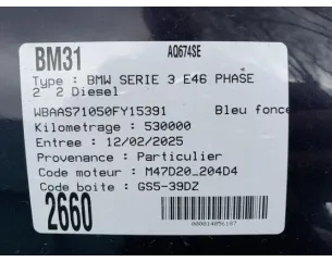 Compteur BMW SERIE 3 E46 PHASE 2 Diesel 2