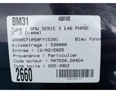 Compteur BMW SERIE 3 E46 PHASE 2 Diesel
