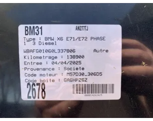 Commande chauffage BMW X6 E71/E72 PHASE 1 Diesel 2
