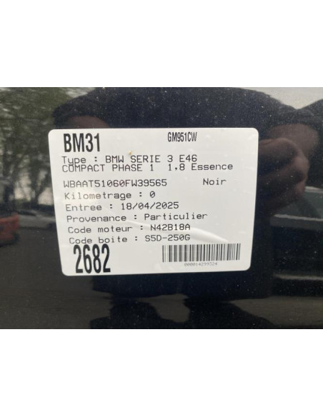 Porte avant gauche BMW SERIE 3 E46 COMPACT PHASE 1 Essence