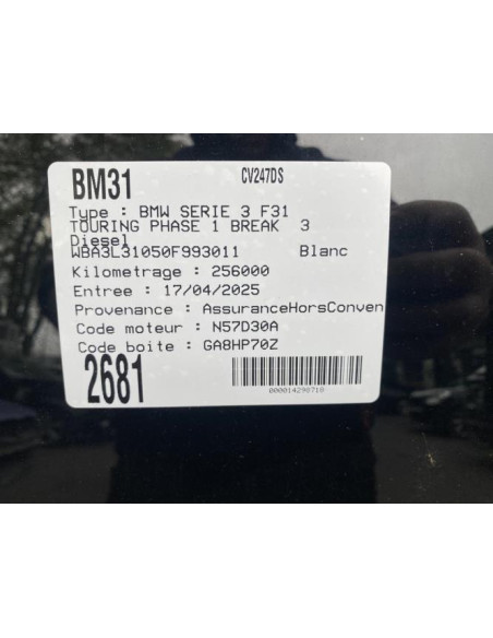 Ceinture arriere gauche BMW SERIE 3 F31 TOURING PHASE 1 BREAK Diesel