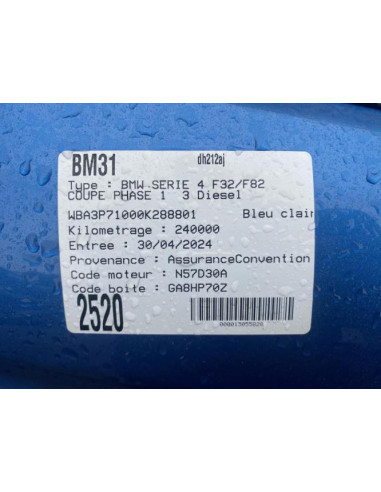 Pare choc arriere BMW SERIE 4 F32 COUPE PHASE 1 Diesel