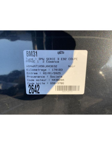 Pulseur d'air BMW SERIE 3 E92 COUPE PHASE 1 Essence