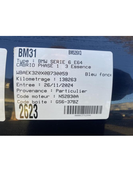 Aerateur tableau de bord BMW SERIE 6 E64 CABRIO PHASE 1 Essence