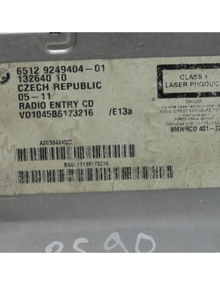 Autoradio d'origine BMW SERIE 1 E87 PHASE 2 Diesel