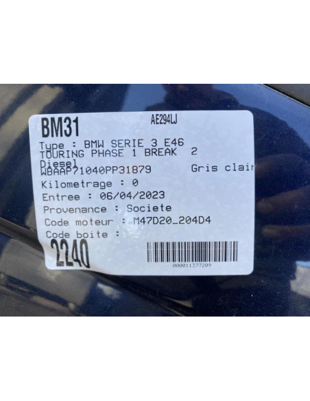 Pulseur d'air BMW SERIE 3 E46 TOURING PHASE 2 BREAK Diesel