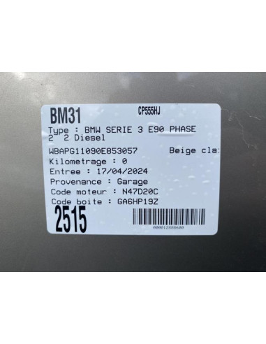 Joint de coffre BMW SERIE 3 E90 PHASE 2 Diesel