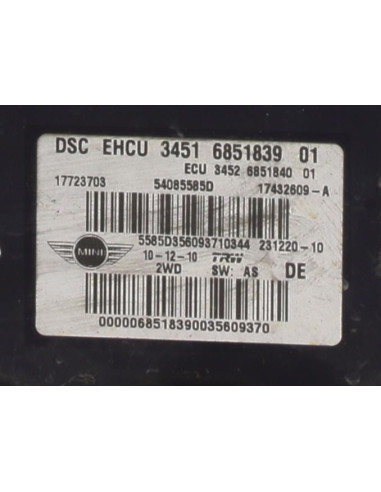 Bloc ABS (freins anti-blocage) MINI MINI 2 R56 PHASE 2 Diesel