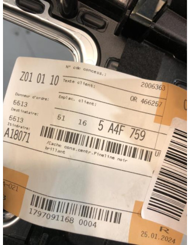 Console central (interieur plastique) BMW SERIE 7 G70 