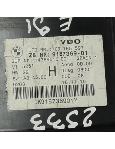 Compteur BMW SERIE 3 E91 TOURING PHASE 2 BREAK Diesel