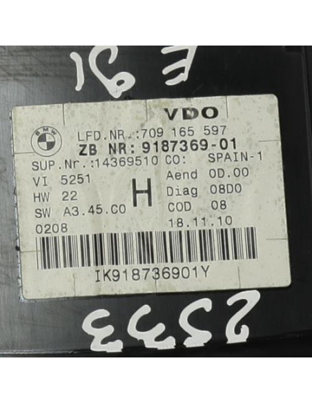 Compteur BMW SERIE 3 E91 TOURING PHASE 2 BREAK Diesel