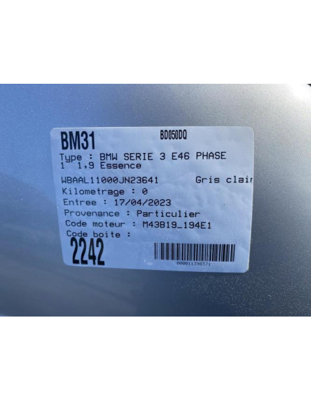 Pretensionneur de ceinture avant droit BMW SERIE 3 E46 PHASE 1 Essence