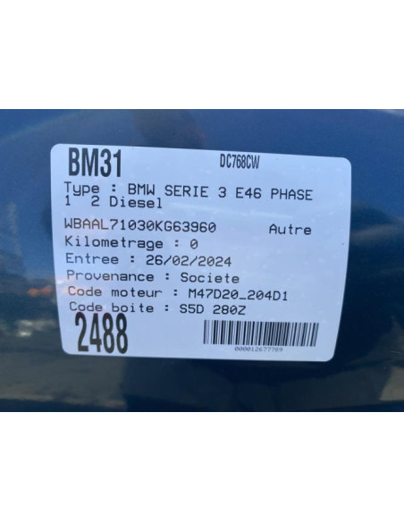 Kit de demarrage BMW SERIE 3 E46 PHASE 1 Diesel