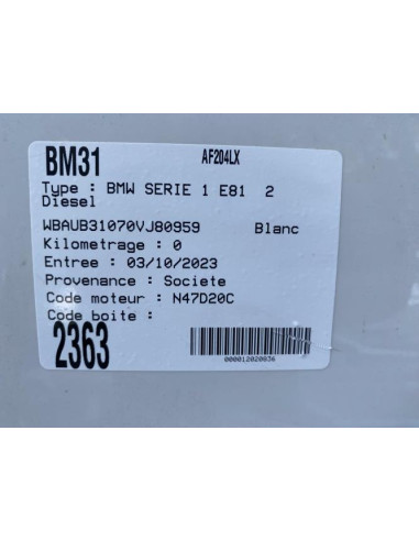 Tuyau de climatisation BMW SERIE 1 E81 Diesel