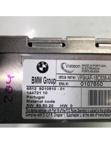 Autoradio d'origine BMW SERIE 1 E87 PHASE 2 Diesel