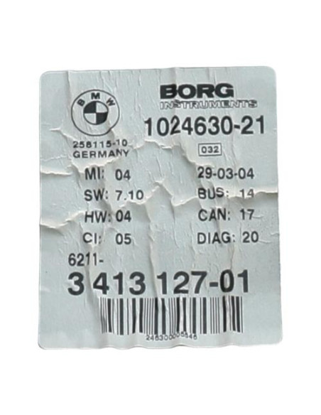 Compteur BMW X3 E83 PHASE 1 Diesel