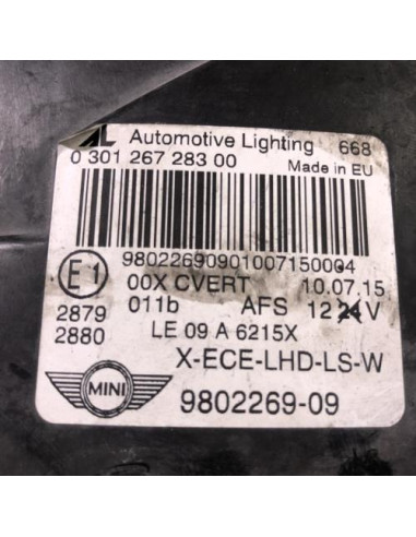 Optique avant principal gauche (feux)(phare) MINI MINI 2 R60 COUNTRYMAN BREAK 