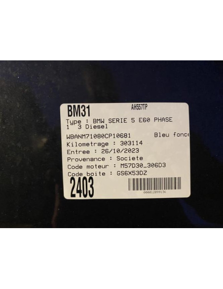 Support de boite BMW SERIE 5 E60 PHASE 1 Diesel