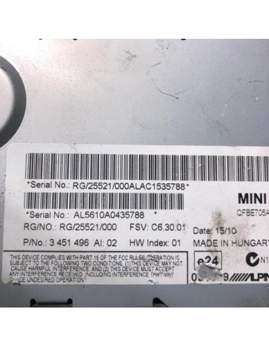 Ecran GPS MINI MINI 2 R56 PHASE 2 Essence