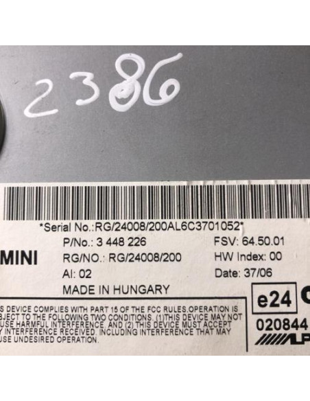 Ecran GPS MINI MINI 2 R56 PHASE 1 Essence