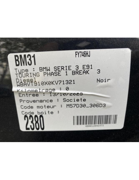 Support poignee porte arriere droite BMW SERIE 3 E91 TOURING PHASE 1 BREAK Diesel