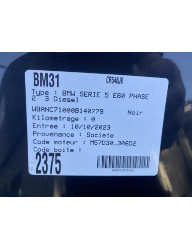 Poignee porte arriere droit BMW SERIE 5 E60 PHASE 2 Diesel