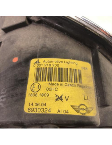 Optique avant principal droit (feux)(phare) MINI MINI 1 R50/R53 PHASE 1 