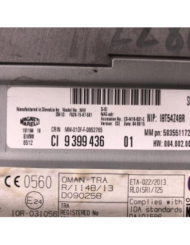 Autoradio d'origine BMW SERIE 1 F20 PHASE 2 Diesel