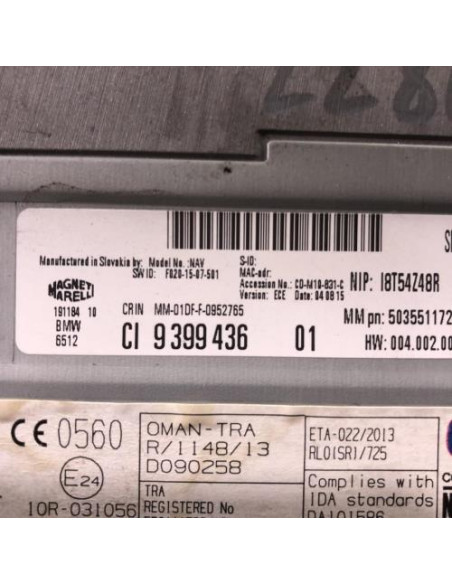 Autoradio d'origine BMW SERIE 1 F20 PHASE 2 Diesel