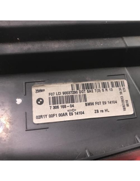 Feu arriere secondaire droit (feux) BMW SERIE 5 F07 GRAN TURISMO PHASE 2 Essence