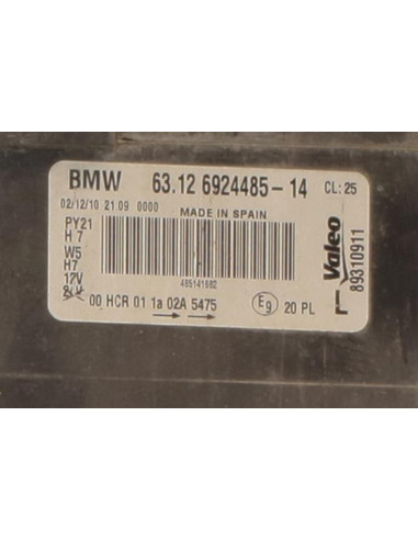 Optique avant principal gauche (feux)(phare) BMW SERIE 1 E87 PHASE 1 Diesel