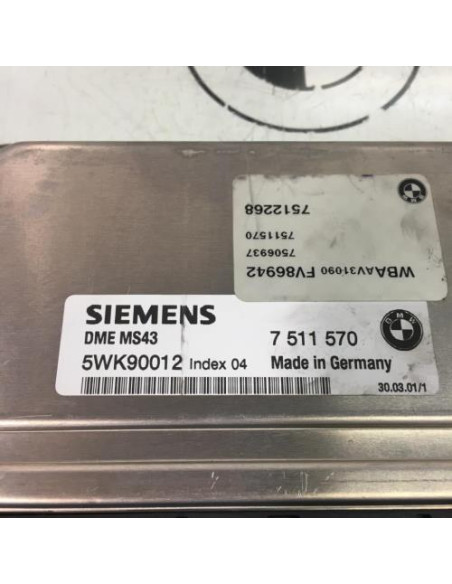 Calculateur moteur BMW SERIE 3 E46 PHASE 1 Essence