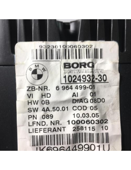 Compteur BMW SERIE 1 E87 PHASE 1 Essence