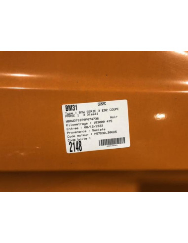 Capteur BMW SERIE 3 E92 COUPE PHASE 1 Diesel