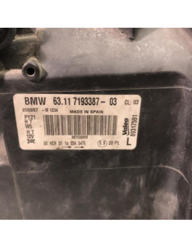 Optique avant principal gauche (feux)(phare) BMW SERIE 1 E87 PHASE 2 Diesel