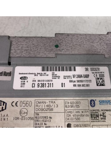 Autoradio d'origine BMW SERIE 4 F36 GRAN COUPE PHASE 1 Diesel