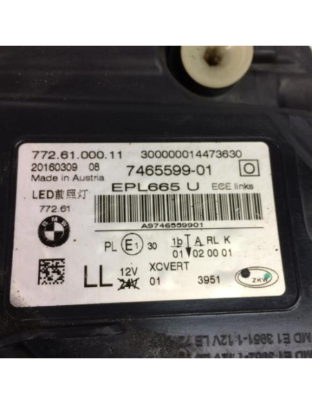 Optique avant principal gauche (feux)(phare) BMW SERIE 7 G12 LIMOUSINE PHASE 1 