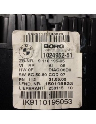 Compteur BMW SERIE 1 E87 PHASE 1 Diesel