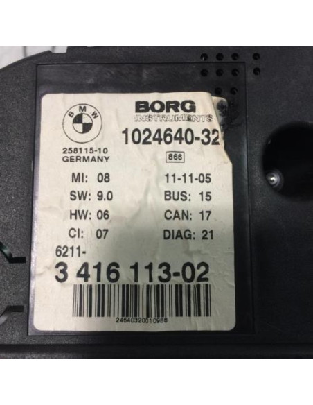 Compteur BMW X3 E83 PHASE 1 Diesel