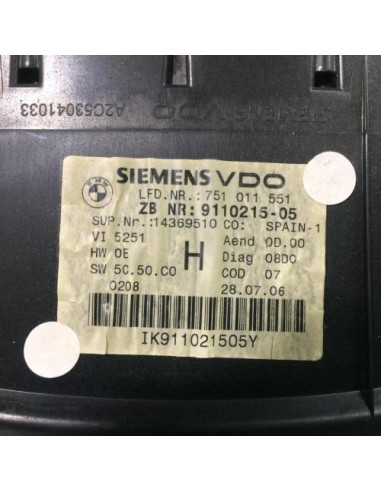 Compteur BMW SERIE 3 E90 PHASE 1 Diesel