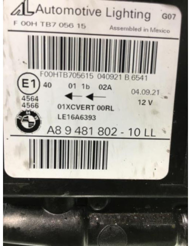 Optique avant principal droit (feux)(phare) BMW X7 G07 