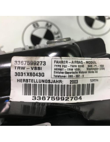 Air bag conducteur BMW X5 E53 