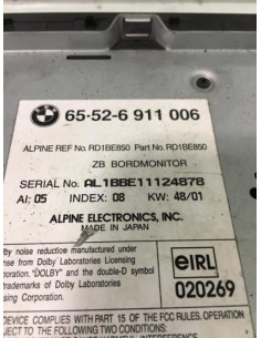 Ecran GPS BMW SERIE 3 E46 PHASE 1 Diesel