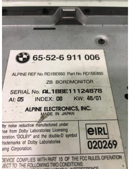 Ecran GPS BMW SERIE 3 E46 PHASE 1 Diesel