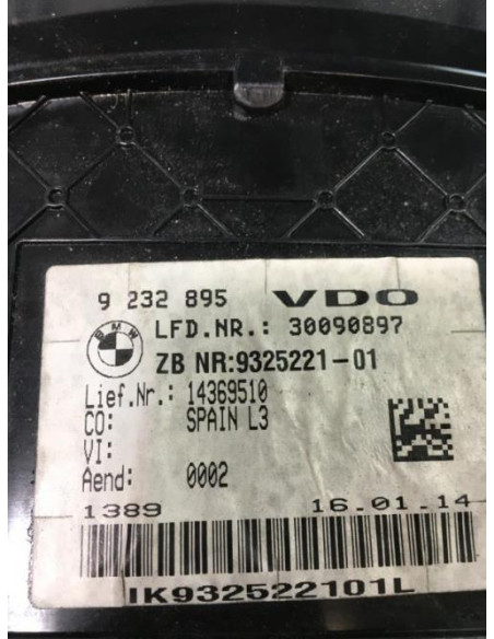 Compteur BMW SERIE 3 F30 PHASE 1 