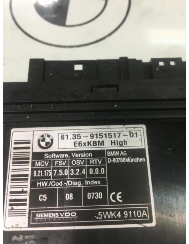 Calculateur BMW SERIE 5 E61 TOURING PHASE 2 BREAK 